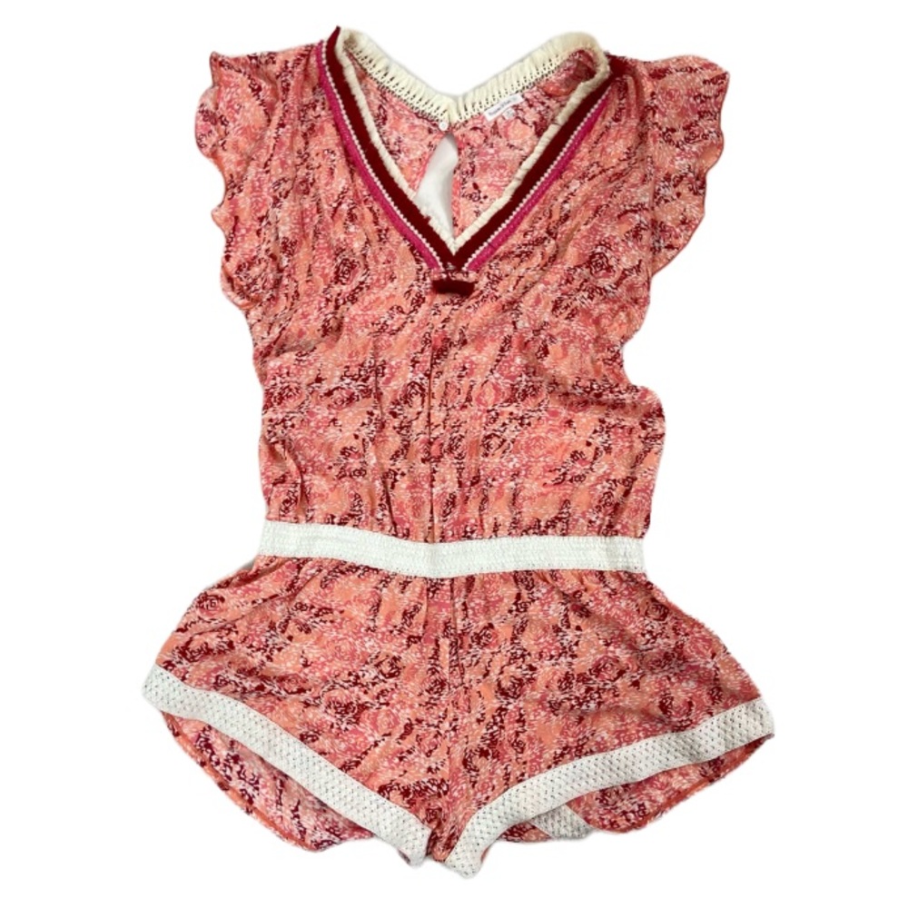Poupette St.Barth fringe romper jumpsuit embroidered. Size S